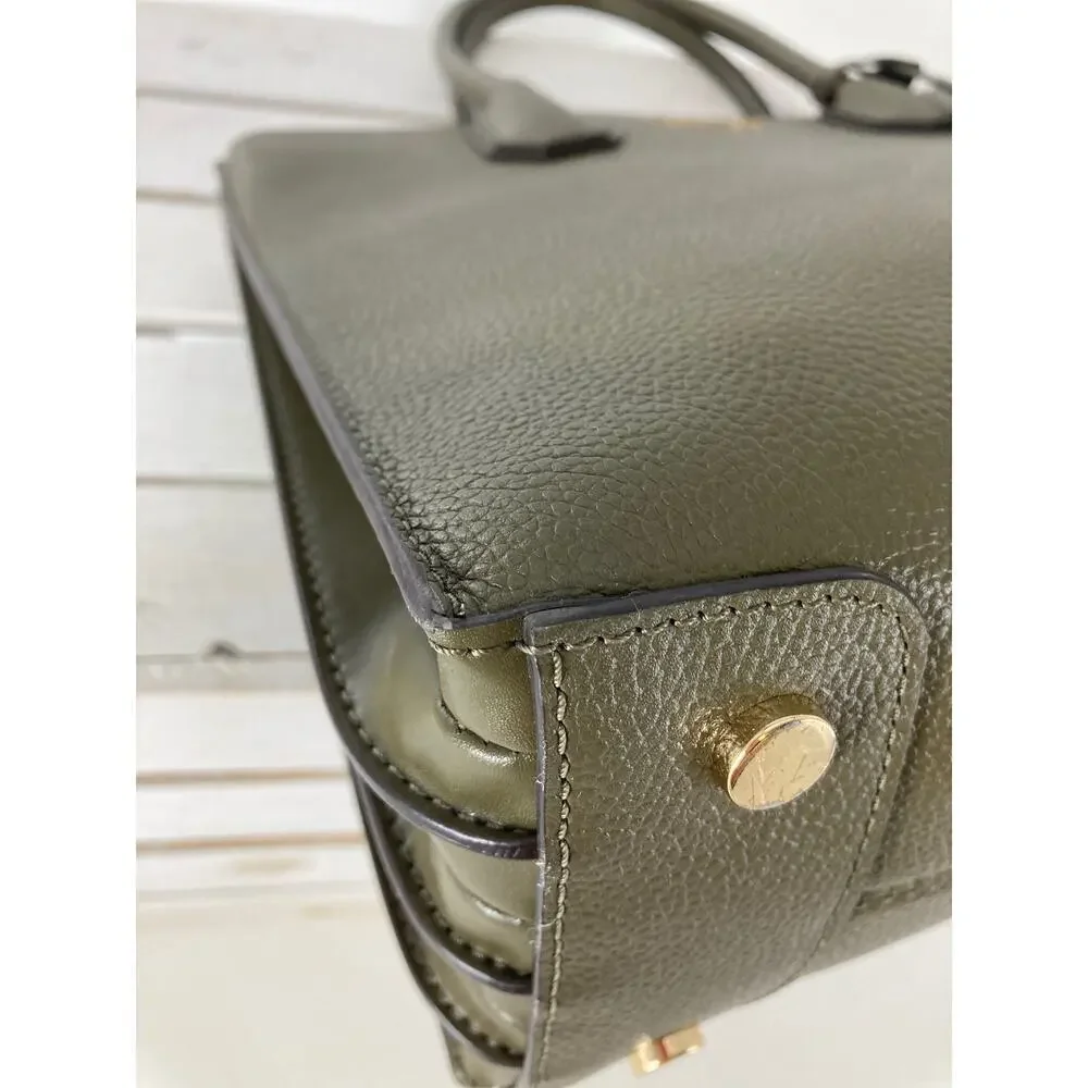 MICHAEL KORS, PEBBLED LEATHER OLIVE GREEEN LARGE HANDBAG
